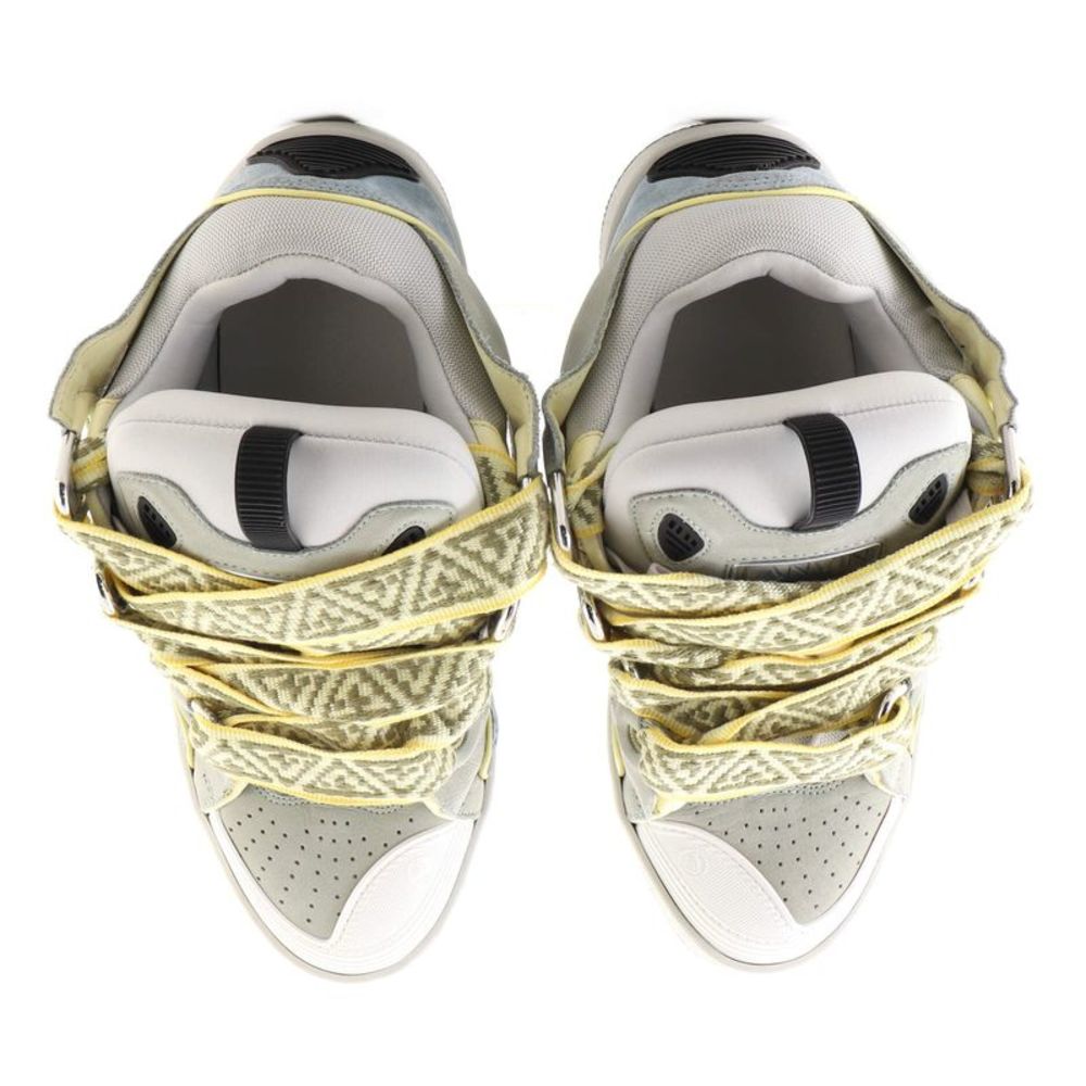 Lanvin Men's Curb Sneakers Leather and Suede Gray, Neutral - Picture 2 of 5